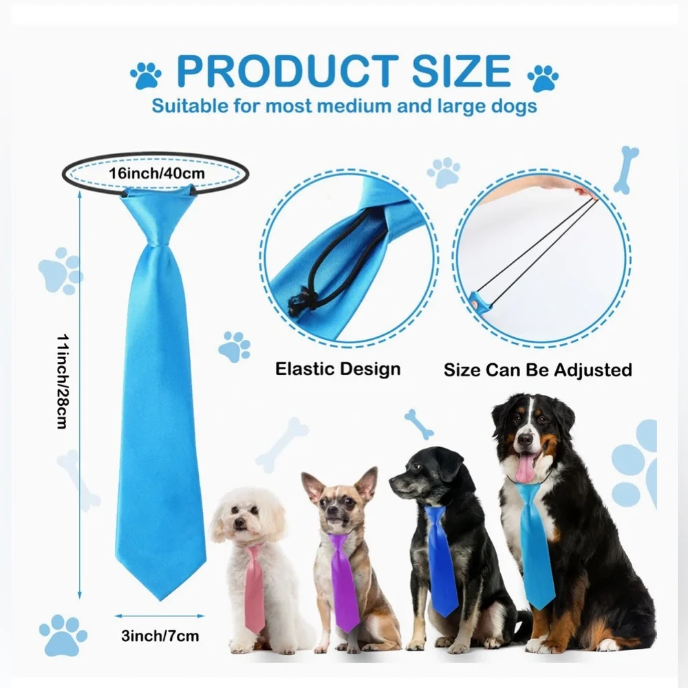 5 Satin Neck‎ Tie For Dogs- 5 pack- Different Colors